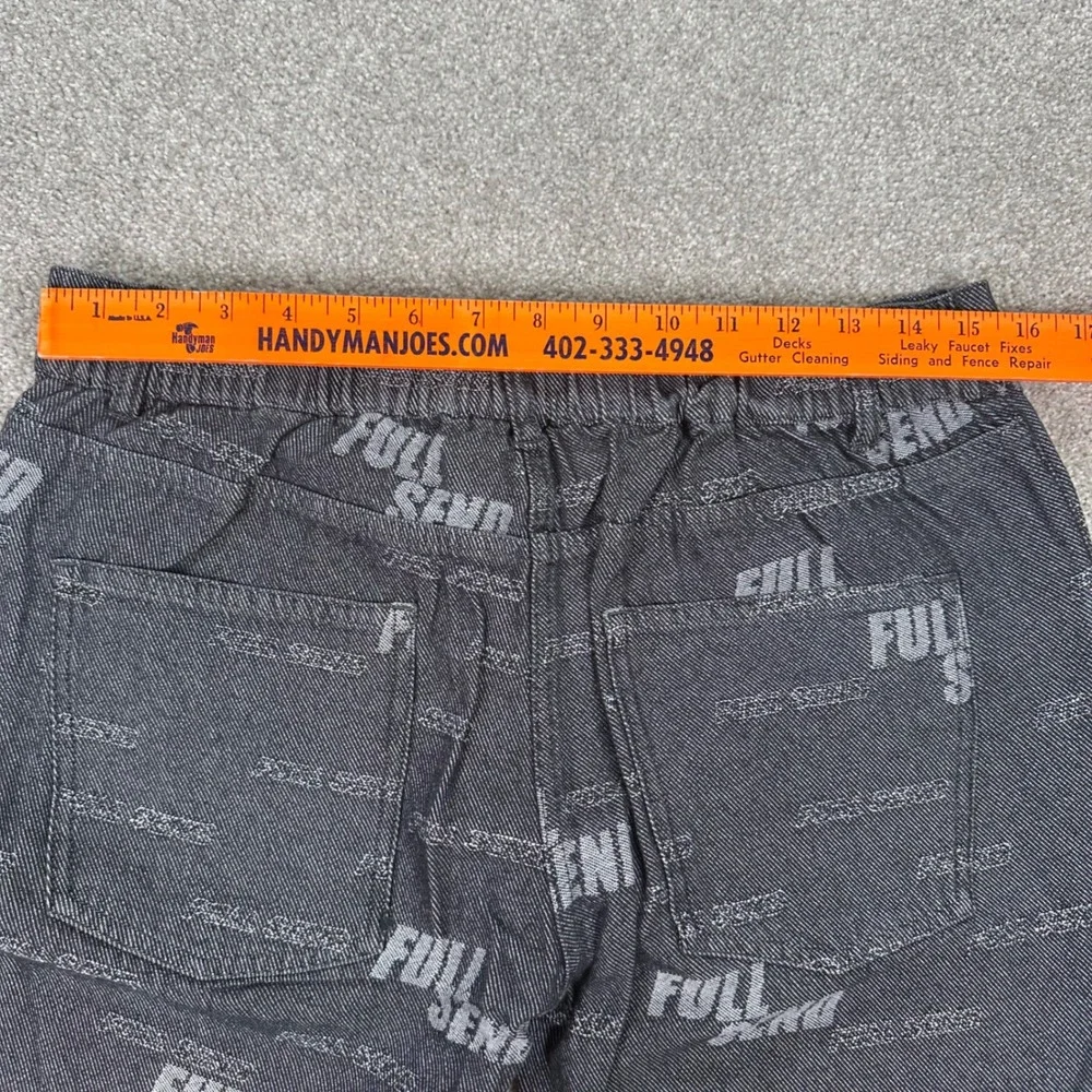 Full Send Denim Street Jeans Mens Medium‎ All Over Print Gray Skate Pants New